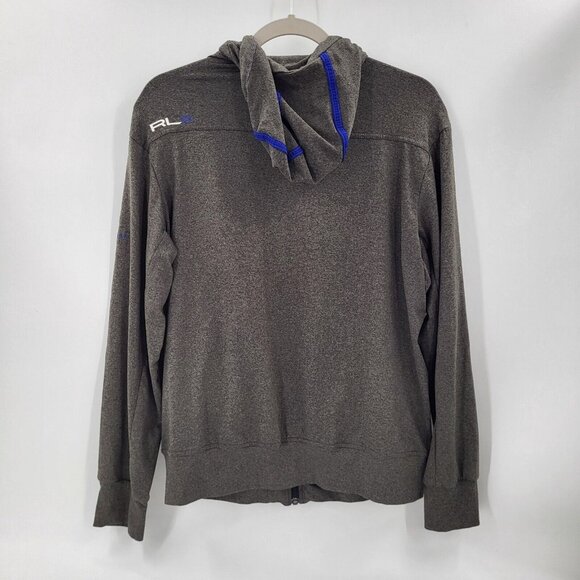 RLX Ralph Lauren x Silverleaf Full Zip Mens Medium Charcoal Performance Hoodie - Picture 2 of 10